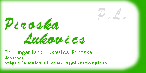 piroska lukovics business card